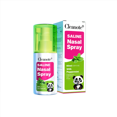 نعناع الفلفل الكلينوت المياه المالحة الضباب الأنفية 0.9٪ NaCl المياه المالحة رشاش الأنف لمرض التهاب الأنف البارد
